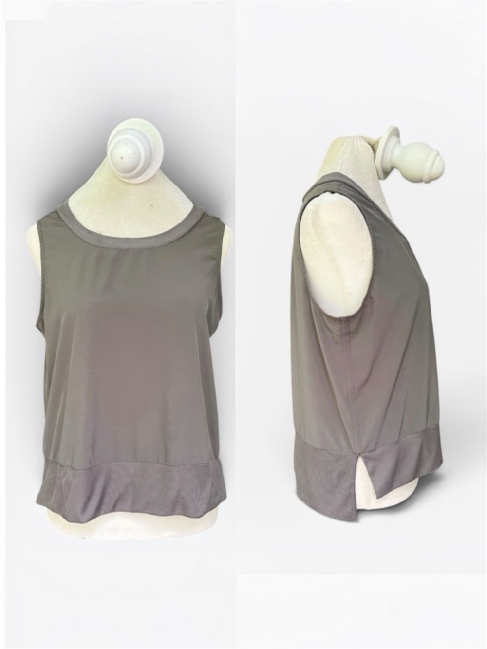 Apana Boardwalk Split-Hem Tank in Mushroom Gray Size Small